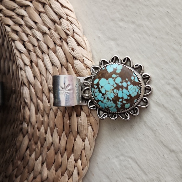 Stunning NWOT Native American Navajo Turquoise & Sterling Large Pendant 🩵🤎 - Picture 8 of 11